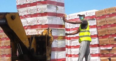 صور.. الإمارات ترسل 25 طناً مساعدات غذائية لليمن 