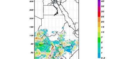 خرائط الرى تكشف سقوط أمطار غزيرة على منابع نهر النيل حتى الإثنين المقبل