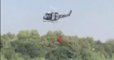 طائرات الجيش اللبناني تشارك فى إخماد نيران الحرائق لليوم الثانى ..فيديو 