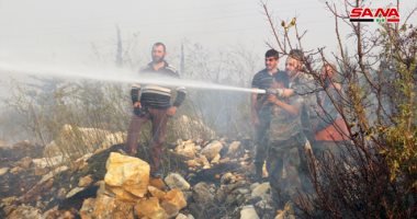 فرق الإطفاء فى سوريا تواصل إخماد حرائق الغابات والأراضى الزراعية.. صور