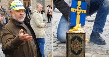 متطرفون فى الدنمارك يحرقون نسخة من القرآن أمام سفارة العراق في كوبنهاجن