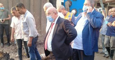 رئيس شركة مياه القاهرة يتابع إصلاح خط مياه حدائق القبة.. 54 معدة لشفط المياه