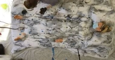 هايدى كلوم تحتفل بالهالوين بإخفاء جسدها كاملا بالمكياج .. فيديو وصور