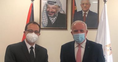 وزير الخارجية الفلسطينى فى وداع سفير مصر برام الله: دمتم سندا لقضيتنا  