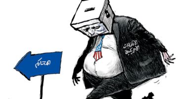 الانتخابات الأمريكية تتجه نحو المحاكم فى كاريكاتير سعودى