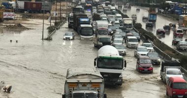 صور.. أمطار خفيفة ومتوسطة شرق ووسط الإسكندرية وغرق بعض مناطق غرب
