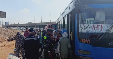 التحفظ على السائق المتسبب فى حادث انقلاب أتوبيس بدائرى القاهرة