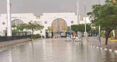 الأمطار تغرق مدخل استاد القاهرة قبل 48 ساعة من نهائى القرن