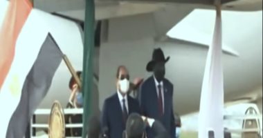 مباحثات ثنائية فى القصر الجمهورى بجنوب السودان بين الرئيس السيسى وسلفاكير