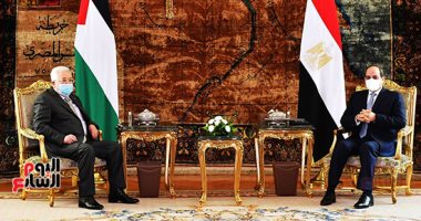 الرئيس السيسي يستقبل نظيره الفلسطينى فى قصر الاتحادية