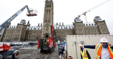 استمرار أعمال ترميم مبنى البرلمان الكندى.. صور