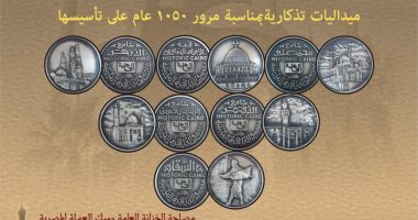 إصدار مجموعة من الميداليات التذكارية لمدينة القاهرة التاريخية في عيدها الـ1050 .. صور