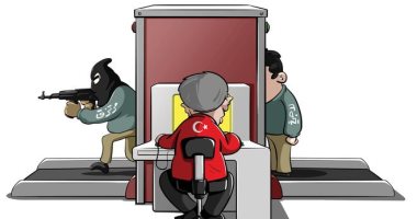تركيا بوابة لتحويل اللاجئين إلى مرتزقة فى كاريكاتير سعودى