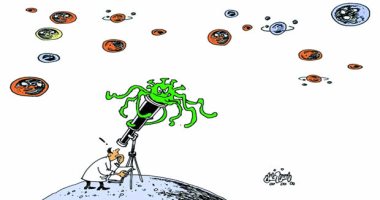 فيروس كورونا يعطل جهود علماء الفضاء فى كاريكاتير عمانى  