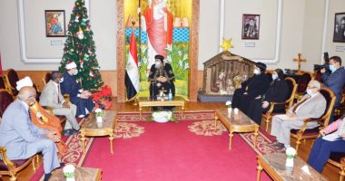 وزير الأوقاف ونظيره السودانى يهنئان قداسة البابا تواضروس بأعياد الميلاد