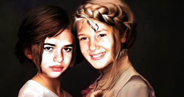 إيمى سمير غانم مع شقيقتها دنيا x صورة فوتوشوب تعيدهما لأيام الطفولة