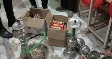 التحفظ على شيش ومشروبات كحولية خلال حملة على المقاهى بكفر الشيخ 