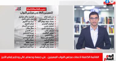 القائمة الكاملة لأعضاء مجلس النواب المعينين فى نشرة حصاد تلفزيون اليوم السابع