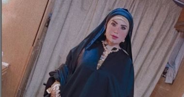 عبير صبري بالملابس الصعيدية في كواليس تصوير مسلسل "موسى" 
