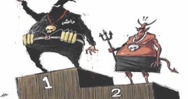 كاريكاتير اليوم.. داعش يتفوق على الشيطان في الأعمال الإجرامية