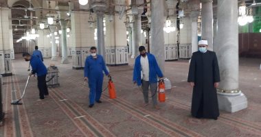 وزارة الأوقاف تواصل حملتها لنظافة وتعقيم المساجد بجميع المديريات
