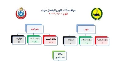 تسجيل صفر وفيات بكورونا وشفاء 10 حالات فى شمال سيناء خلال 24 ساعة