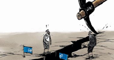 كاريكاتير صحيفة سعودية.. إيران "أداة" تقسيم المنطقة