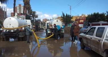 مياه المنوفية: شفط تجمعات مياه الأمطار بشوارع تلا وبركة السبع