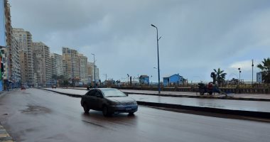 رياح وأمطار متقطعة على الإسكندرية فى ثان أيام موجة الطقس السيئ