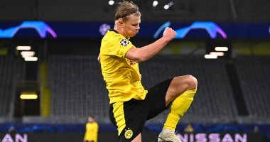 هالاند أسرع لاعب يسجل 10 أهداف مع فريق واحد فى دورى أبطال أوروبا.. فيديو