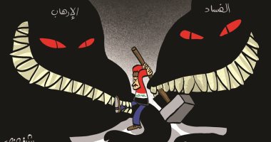 العراق محاصر بين الإرهاب والفساد فى كاريكاتير اماراتى