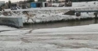 أمطار غزيرة وثلوج فى قرية جلبانة شرق قناة السويس.. صور