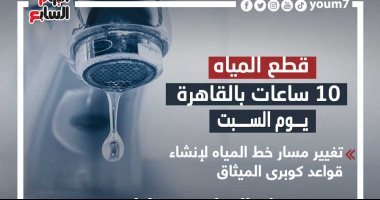 قطع المياه 10 ساعات بمناطق بالقاهرة السبت المقبل.. إنفوجراف