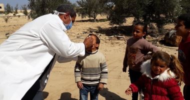 فرق حملة التطعيم ضد شلل الأطفال تجوب قرى جنوب الشيخ زويد.. صور