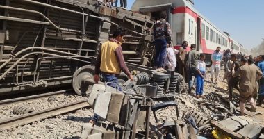 الصحة: ارتفاع عدد مصابى حادث قطارى سوهاج إلى 108 مصابين