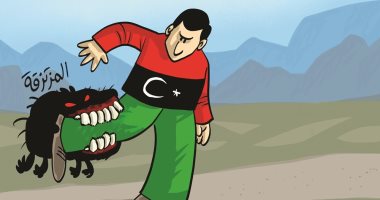 المرتزقة تنهش جسد ليبيا فى كاريكاتير إماراتى