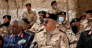 الجيش الليبى ينفذ التمرين التعبوى للواء 106 بحضور المشير حفتر