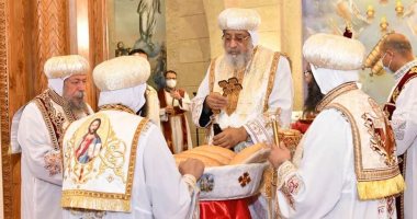 البابا تواضروس يترأس قداس اليوبيل الذهبى لكنيسة الملاك ميخائيل بالإسكندرية