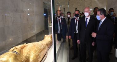 الرئيس التونسى يزور متحف الحضارة ومسجد عمرو وقلعة صلاح الدين.. صور