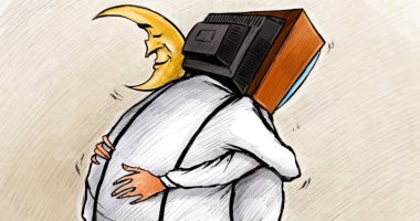المسلسلات والبرامج التلفزيونية فى شهر رمضان بكاريكاتير إماراتى