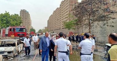 احتراق 13 سيارة و10 تكاتك خلال حريق ساحة انتظار فى دار السلام بالقاهرة