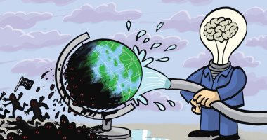 تطهير الأرض من الإرهابيين والمتطرفين فى كاريكاتير إماراتى
