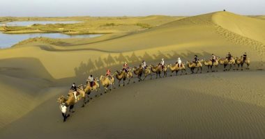الصحراء الصينية.. قبائل وجمال وأغنام وسياحة كمان..ألبوم صور