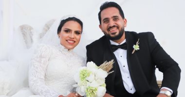 الزميل محمود العمرى يحتفل بزفافه على تقى شرف الدين.. واليوم السابع يهنئ العروسين