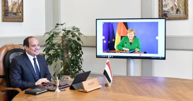 الرئيس السيسى يعرب لميركل عن تقديره لإسهامها بتطوير العلاقات المصرية الألمانية
