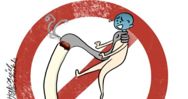 "التدخين" أسهل الطرق للموت في كاريكاتير إماراتي