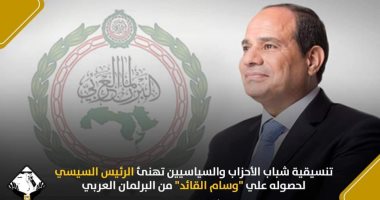 تنسيقية شباب الأحزاب تهنئ الرئيس السيسي لحصوله على "وسام القائد" من البرلمان العربى