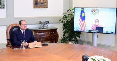 الرئيس السيسى يتلقى اتصالا عبر تقنية الفيديو كونفرانس من رئيس وزراء ماليزيا