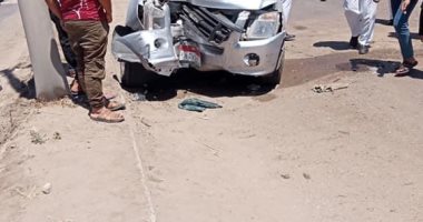 مصرع شخصين وإصابة 5 آخرين فى حادث انقلاب سيارة نصف نقل بكفر الشيخ.. صور