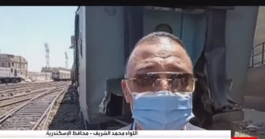 محافظ الإسكندرية من داخل محطة مصر: حادث القطار بسيط ولا يوجد أى وفيات